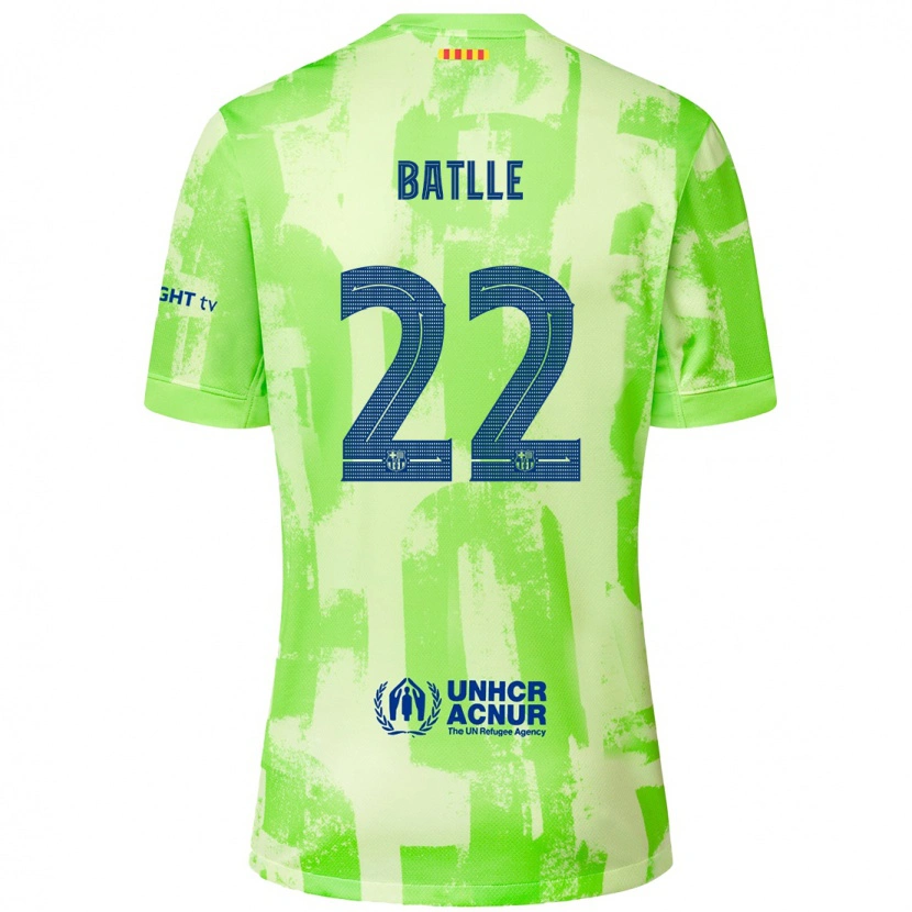 Danxen Enfant Maillot Ona Batlle #22 Citron Vert Troisieme 2024/25 T-Shirt