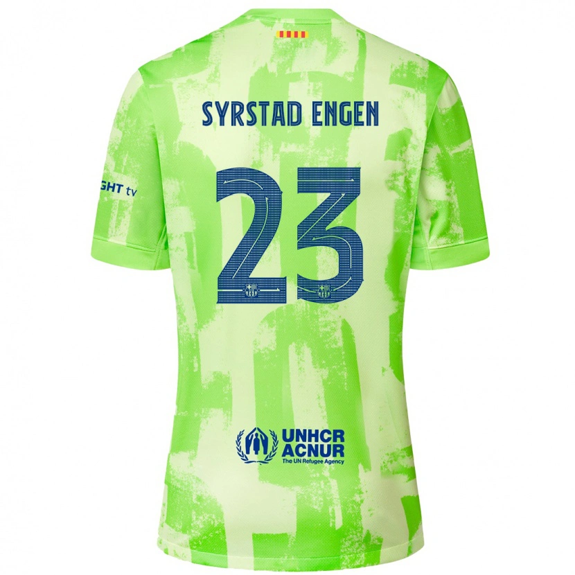 Danxen Enfant Maillot Ingrid Syrstad Engen #23 Citron Vert Troisieme 2024/25 T-Shirt