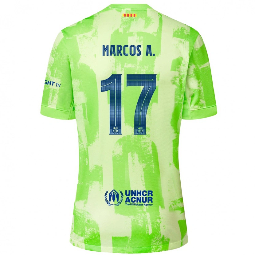 Danxen Enfant Maillot Marcos Alonso #17 Citron Vert Troisieme 2024/25 T-Shirt