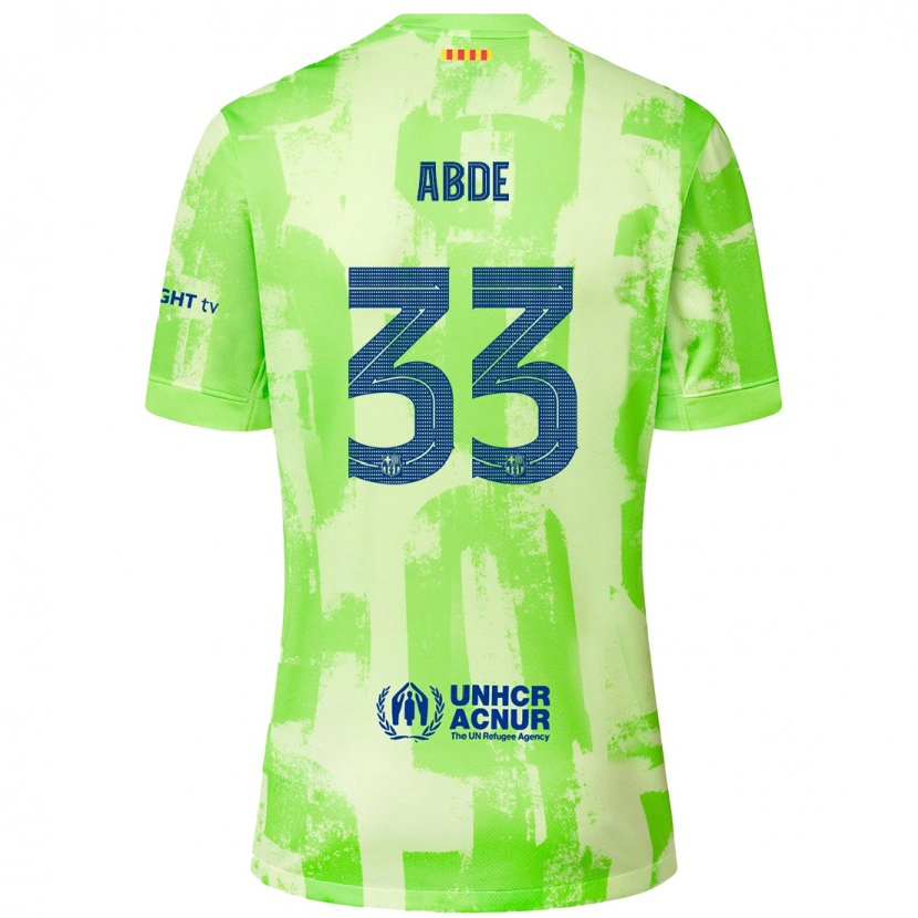 Danxen Enfant Maillot Ez Abde #33 Citron Vert Troisieme 2024/25 T-Shirt