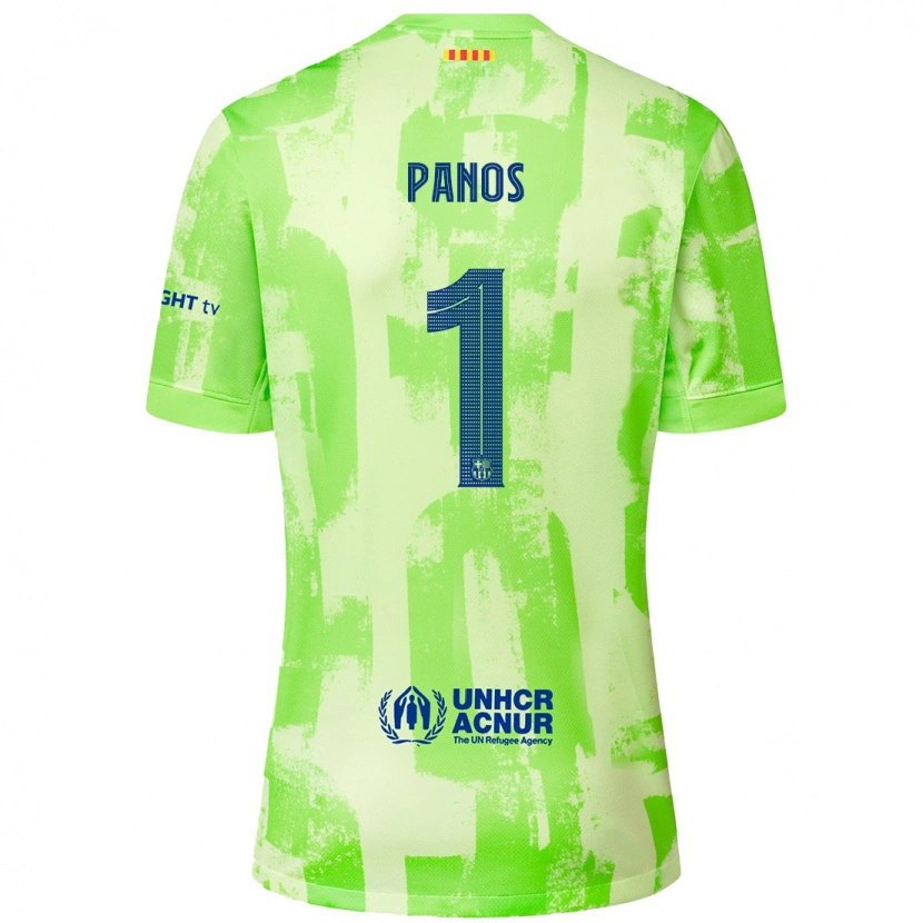 Danxen Enfant Maillot Sandra Panos #1 Citron Vert Troisieme 2024/25 T-Shirt