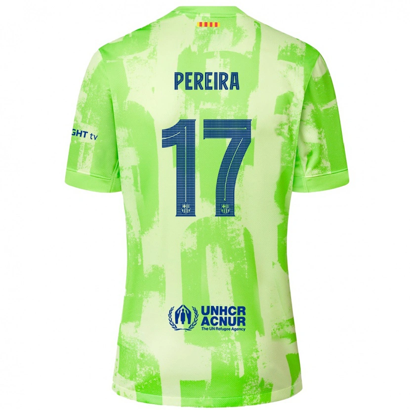 Danxen Enfant Maillot Andrea Pereira #17 Citron Vert Troisieme 2024/25 T-Shirt