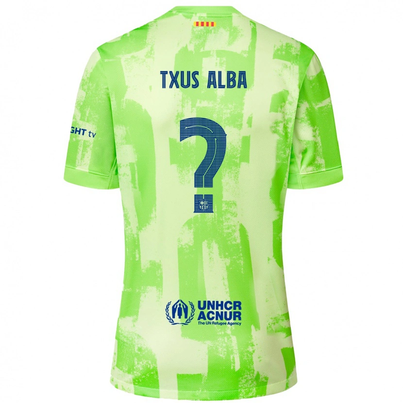 Danxen Enfant Maillot Txus Alba #0 Citron Vert Troisieme 2024/25 T-Shirt