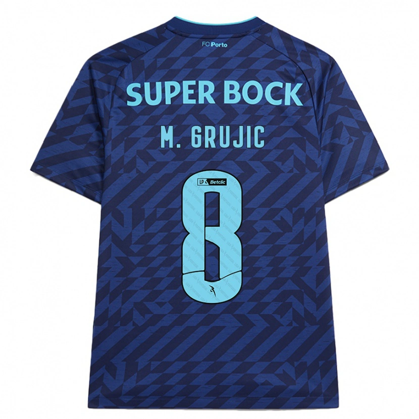 Danxen Enfant Maillot Marko Grujic #8 Bleu Marine Troisieme 2024/25 T-Shirt