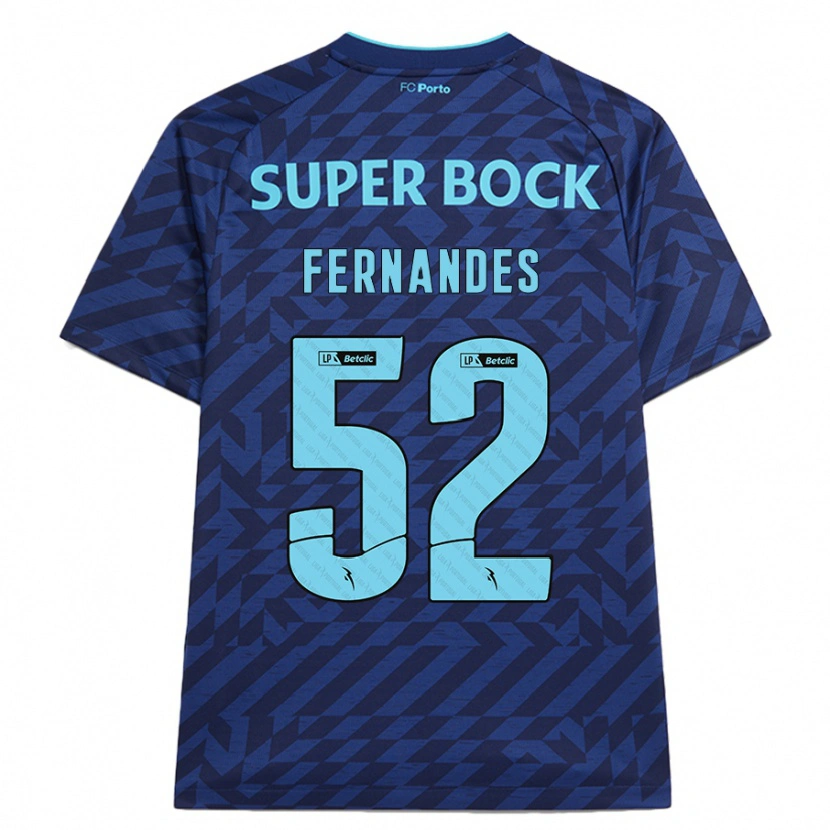 Danxen Enfant Maillot Martim Fernandes #52 Bleu Marine Troisieme 2024/25 T-Shirt