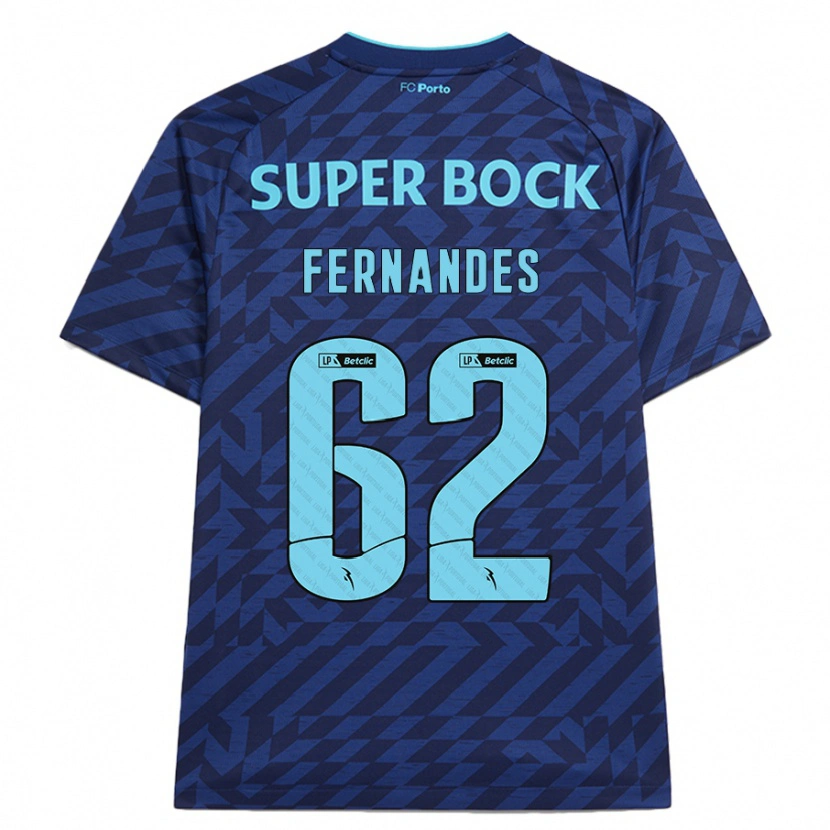 Danxen Enfant Maillot Rodrigo Fernandes #62 Bleu Marine Troisieme 2024/25 T-Shirt