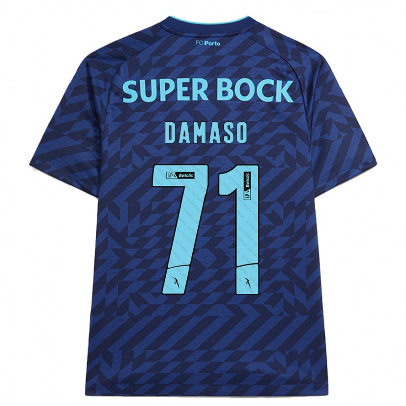 Danxen Enfant Maillot Nico Damaso #71 Bleu Marine Troisieme 2024/25 T-Shirt