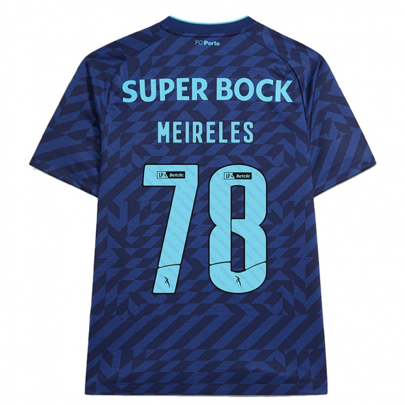 Danxen Enfant Maillot Jorge Meireles #78 Bleu Marine Troisieme 2024/25 T-Shirt