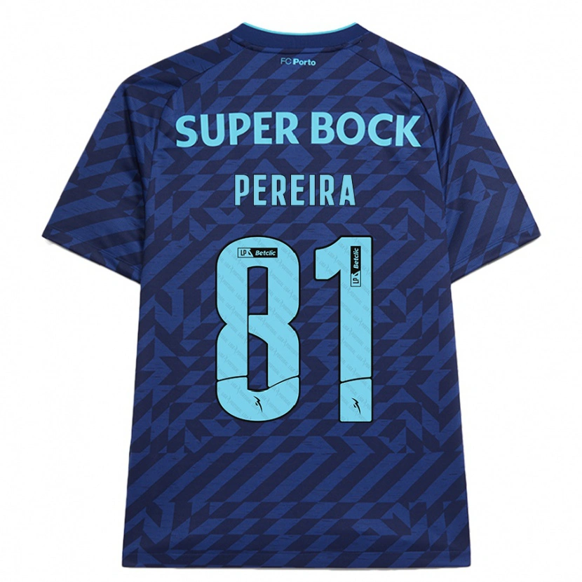 Danxen Enfant Maillot Martim Pereira #81 Bleu Marine Troisieme 2024/25 T-Shirt