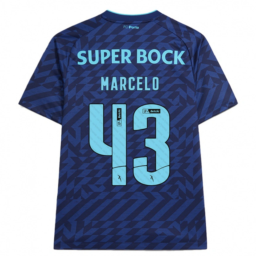 Danxen Enfant Maillot Joao Marcelo #43 Bleu Marine Troisieme 2024/25 T-Shirt