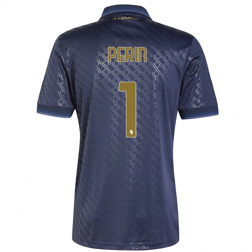 Danxen Enfant Maillot Mattia Perin #1 Bleu Marine Troisieme 2024/25 T-Shirt