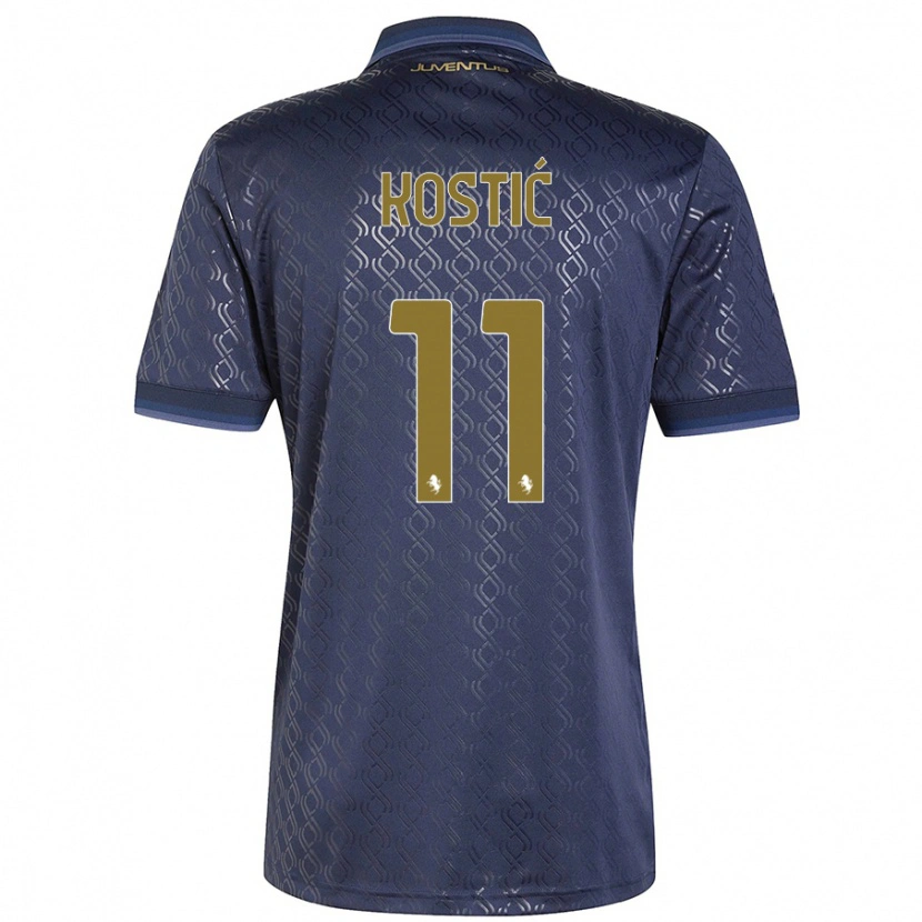 Danxen Enfant Maillot Filip Kostić #11 Bleu Marine Troisieme 2024/25 T-Shirt