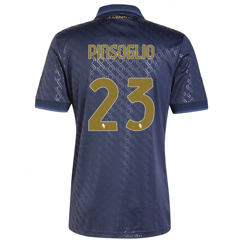 Danxen Enfant Maillot Carlo Pinsoglio #23 Bleu Marine Troisieme 2024/25 T-Shirt