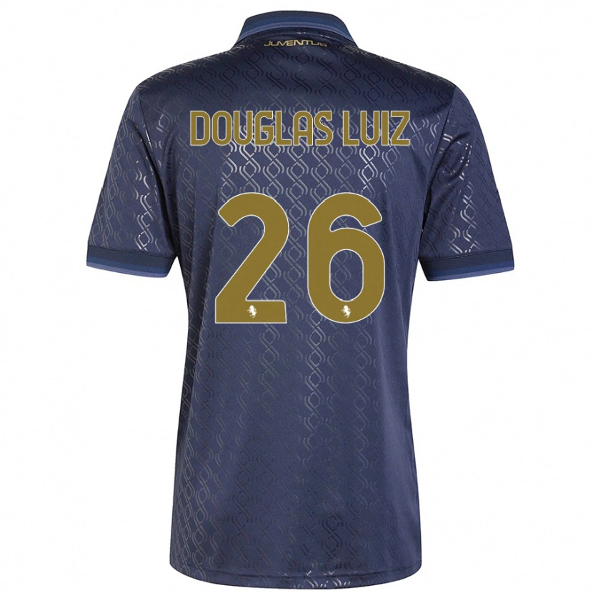 Danxen Enfant Maillot Douglas Luiz #26 Bleu Marine Troisieme 2024/25 T-Shirt