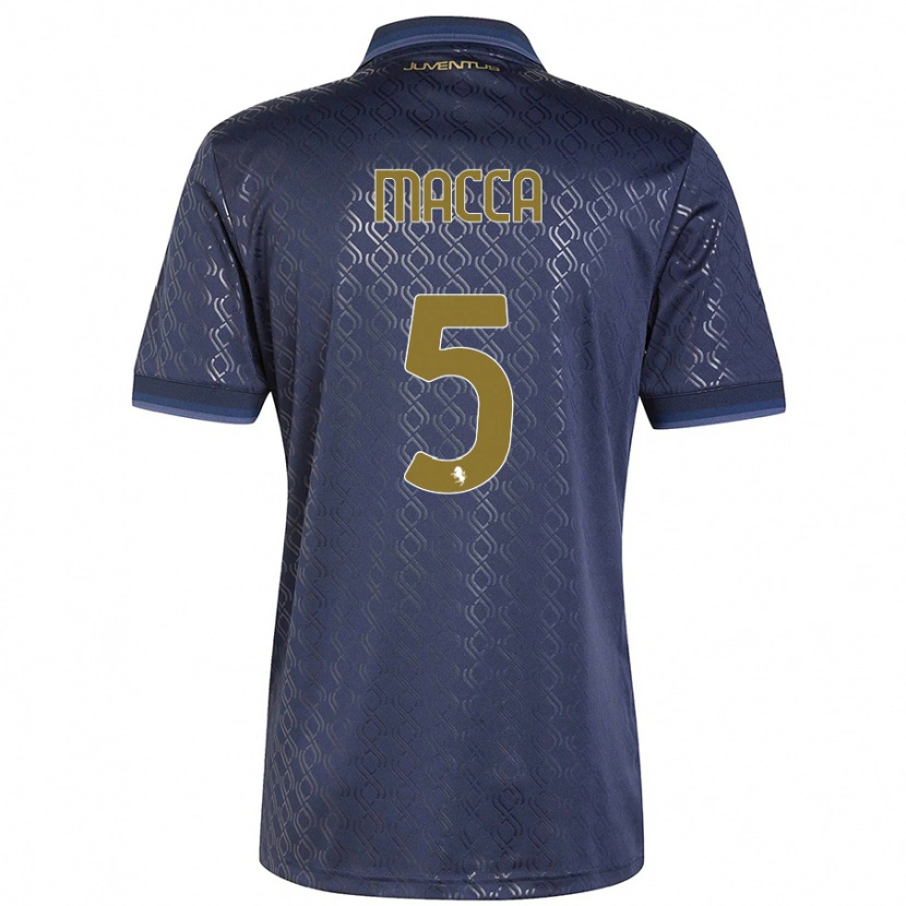 Danxen Enfant Maillot Federico Macca #5 Bleu Marine Troisieme 2024/25 T-Shirt