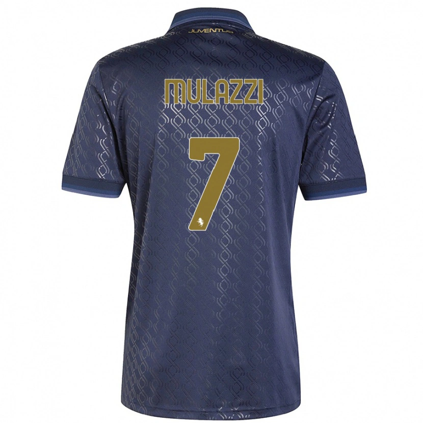 Danxen Enfant Maillot Gabriele Mulazzi #7 Bleu Marine Troisieme 2024/25 T-Shirt