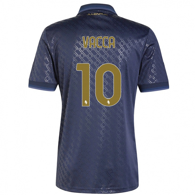 Danxen Enfant Maillot Alessio Vacca #10 Bleu Marine Troisieme 2024/25 T-Shirt