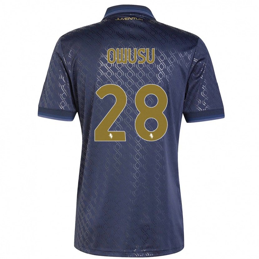 Danxen Enfant Maillot Augusto Owusu #28 Bleu Marine Troisieme 2024/25 T-Shirt