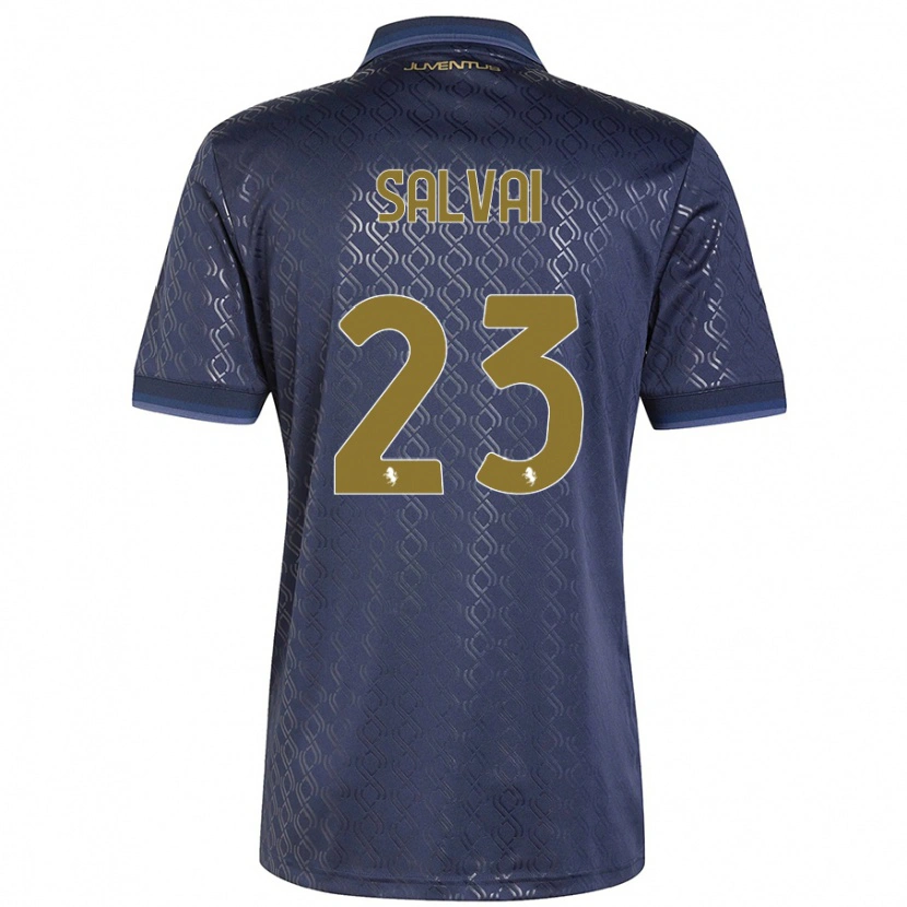 Danxen Enfant Maillot Cecilia Salvai #23 Bleu Marine Troisieme 2024/25 T-Shirt