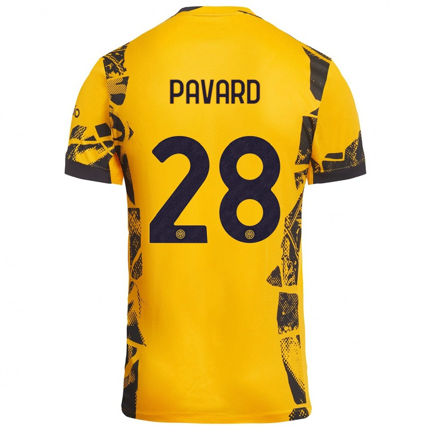 Danxen Enfant Maillot Benjamin Pavard #28 Doré Noir Troisieme 2024/25 T-Shirt