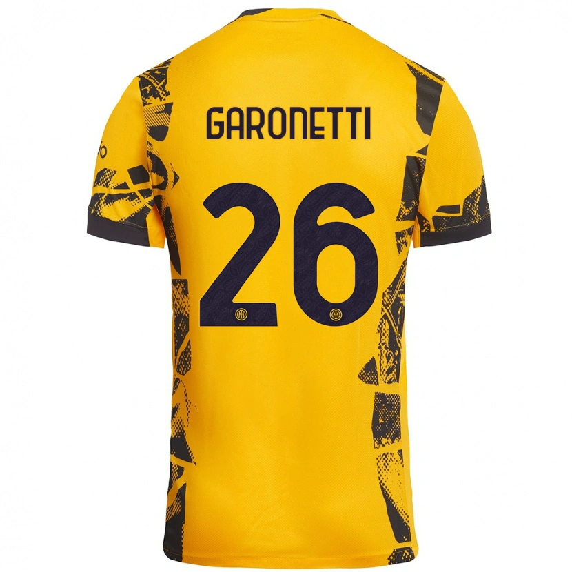 Danxen Enfant Maillot Gabriele Garonetti #26 Doré Noir Troisieme 2024/25 T-Shirt