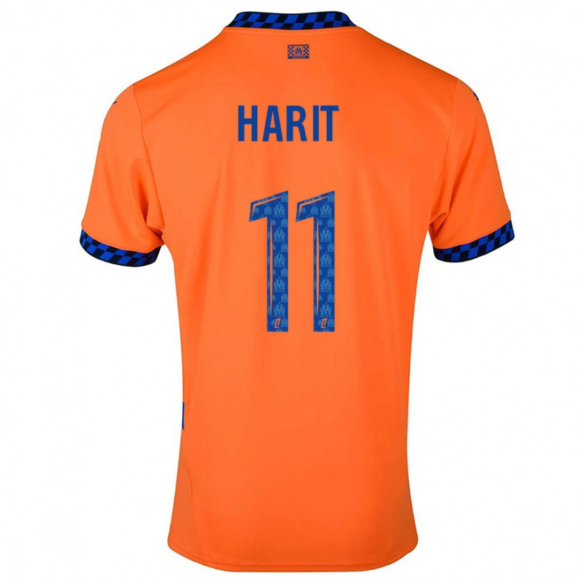 Danxen Enfant Maillot Amine Harit #11 Orange Bleu Foncé Troisieme 2024/25 T-Shirt