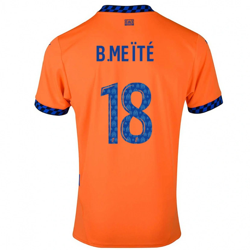 Danxen Enfant Maillot Bamo Meïté #18 Orange Bleu Foncé Troisieme 2024/25 T-Shirt