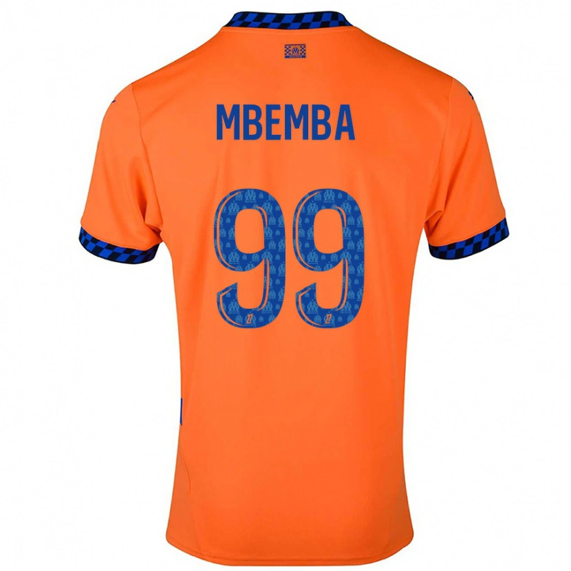 Danxen Enfant Maillot Chancel Mbemba #99 Orange Bleu Foncé Troisieme 2024/25 T-Shirt