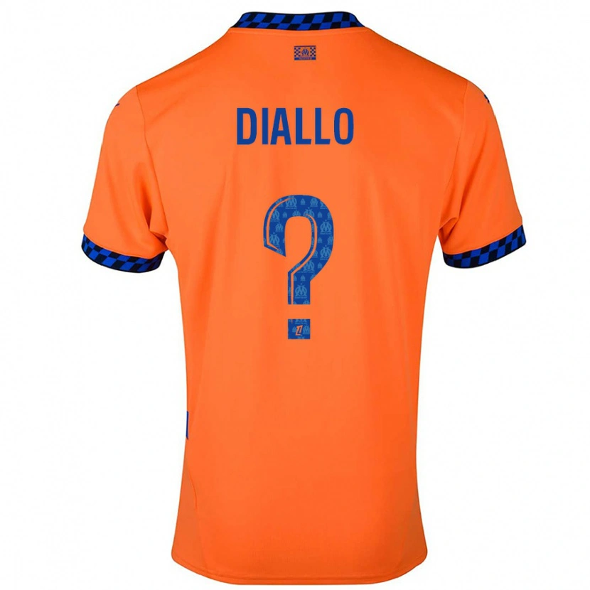 Danxen Enfant Maillot Mouhamed Diallo #0 Orange Bleu Foncé Troisieme 2024/25 T-Shirt