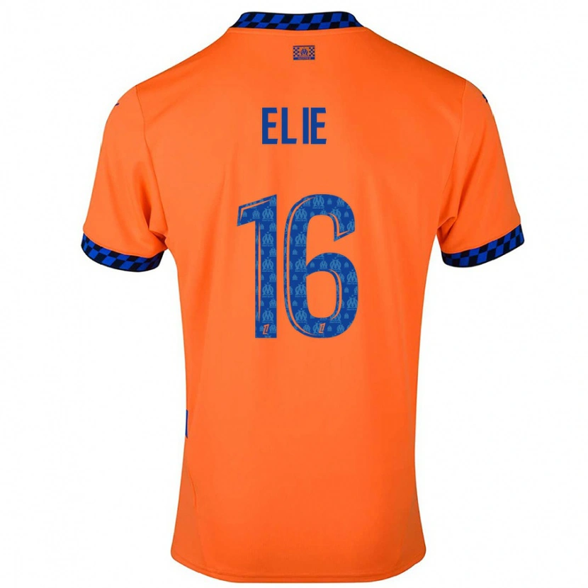 Danxen Enfant Maillot Anaïs Elie #16 Orange Bleu Foncé Troisieme 2024/25 T-Shirt