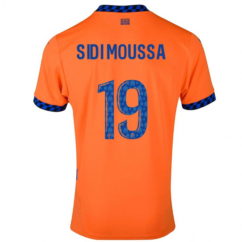 Danxen Enfant Maillot Salima Sidi Moussa #19 Orange Bleu Foncé Troisieme 2024/25 T-Shirt