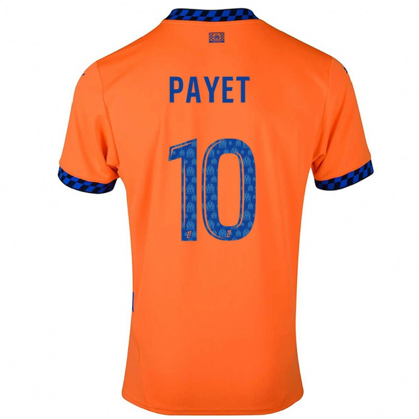 Danxen Enfant Maillot Dimitri Payet #10 Orange Bleu Foncé Troisieme 2024/25 T-Shirt