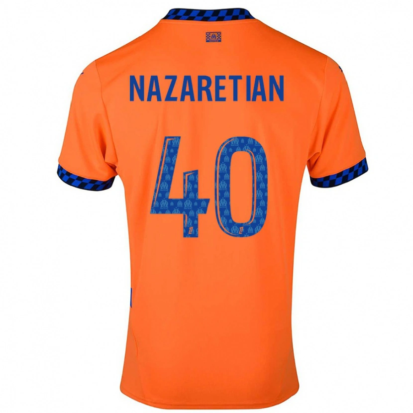 Danxen Enfant Maillot Manuel Nazaretian #40 Orange Bleu Foncé Troisieme 2024/25 T-Shirt