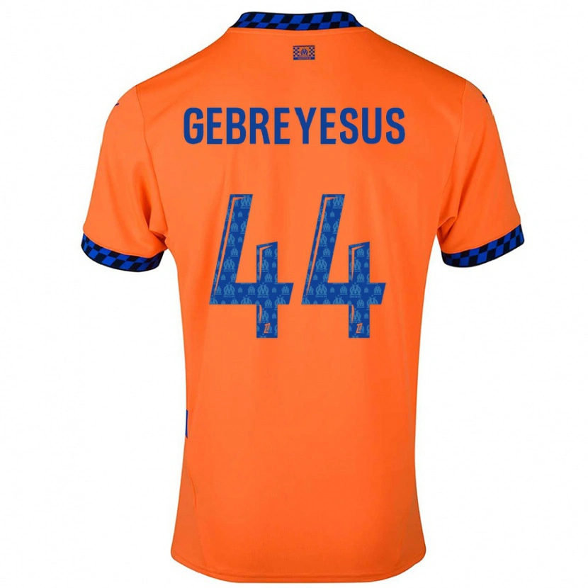 Danxen Enfant Maillot Esey Gebreyesus #44 Orange Bleu Foncé Troisieme 2024/25 T-Shirt