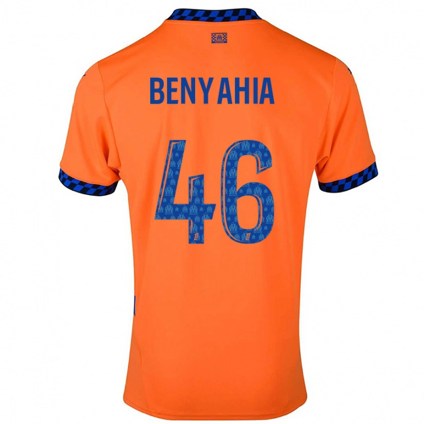 Danxen Enfant Maillot Aylan Benyahia-Tani #46 Orange Bleu Foncé Troisieme 2024/25 T-Shirt