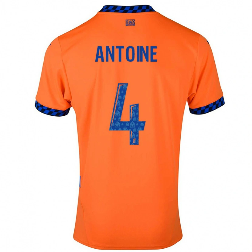 Danxen Enfant Maillot Maud Antoine #4 Orange Bleu Foncé Troisieme 2024/25 T-Shirt