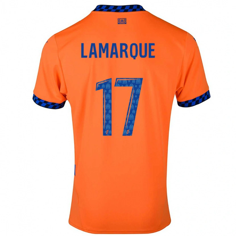 Danxen Enfant Maillot Alais Lamarque #17 Orange Bleu Foncé Troisieme 2024/25 T-Shirt