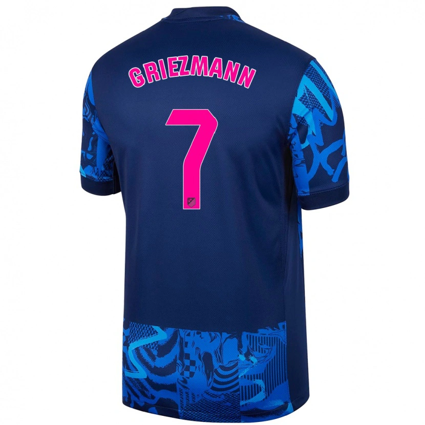 Danxen Enfant Maillot Antoine Griezmann #7 Bleu Royal Troisieme 2024/25 T-Shirt