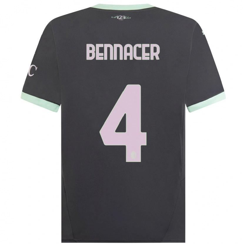 Danxen Enfant Maillot Ismaël Bennacer #4 Gris Troisieme 2024/25 T-Shirt