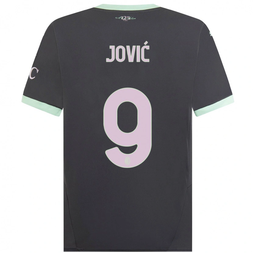 Danxen Enfant Maillot Luka Jović #9 Gris Troisieme 2024/25 T-Shirt