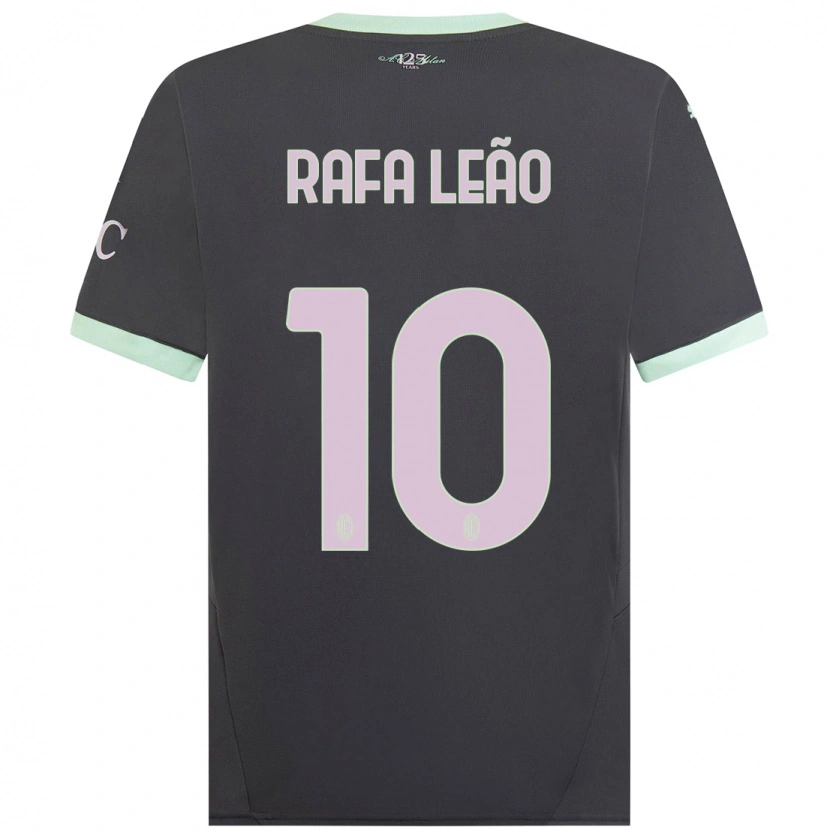 Danxen Enfant Maillot Rafael Leão #10 Gris Troisieme 2024/25 T-Shirt