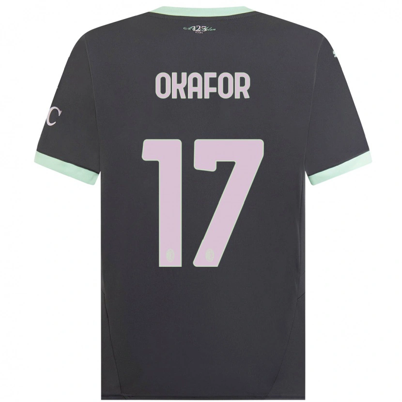 Danxen Enfant Maillot Noah Okafor #17 Gris Troisieme 2024/25 T-Shirt