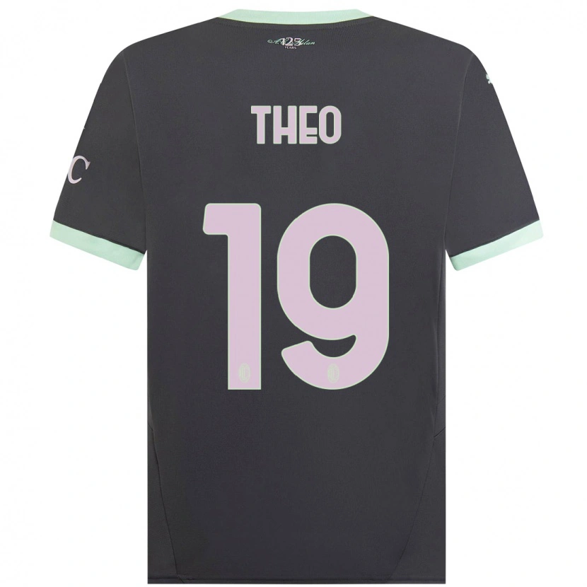 Danxen Enfant Maillot Theo Hernández #19 Gris Troisieme 2024/25 T-Shirt