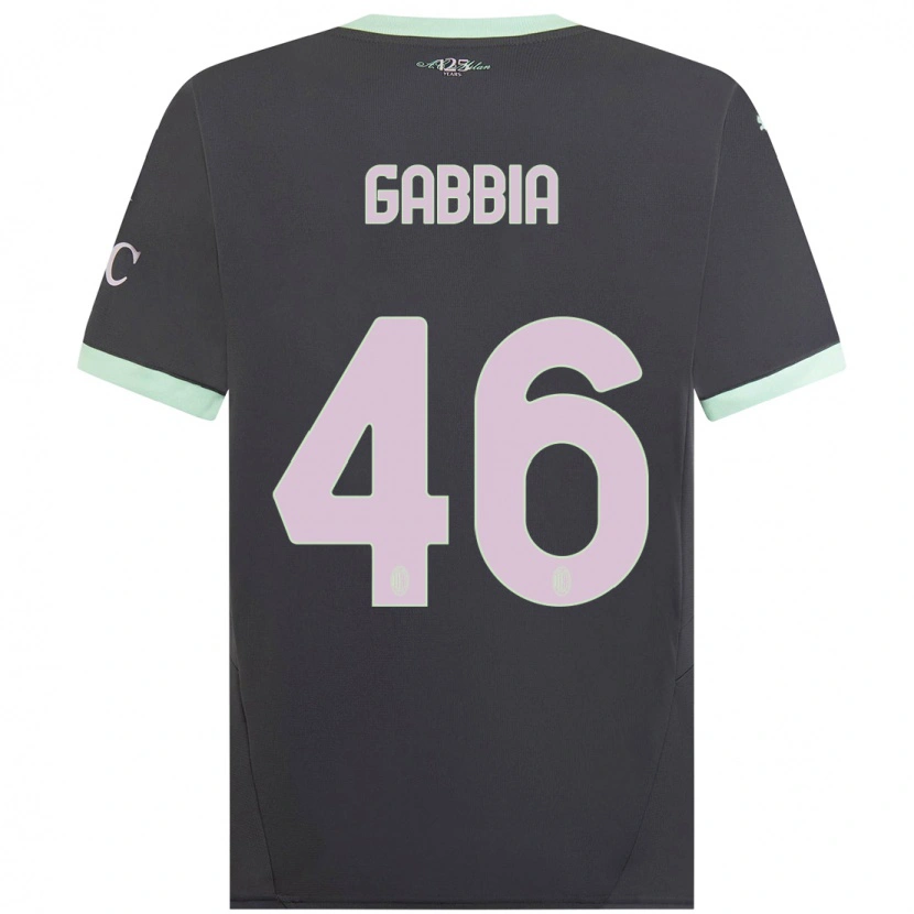 Danxen Enfant Maillot Matteo Gabbia #46 Gris Troisieme 2024/25 T-Shirt