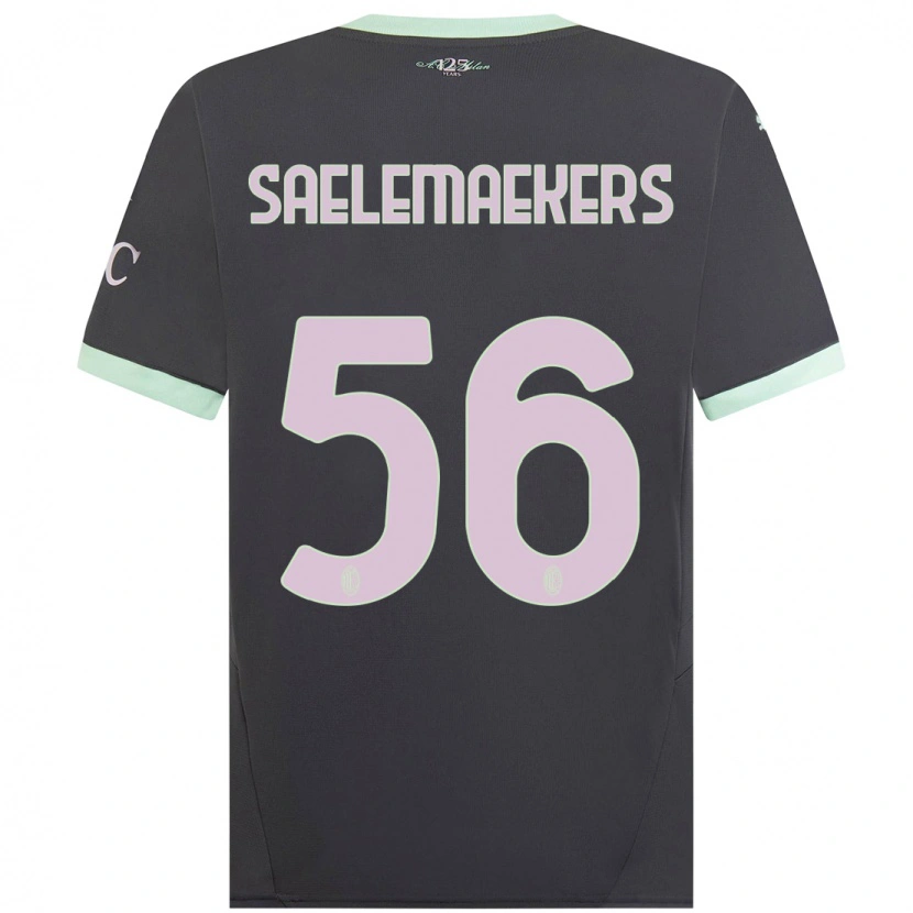 Danxen Enfant Maillot Alexis Saelemaekers #56 Gris Troisieme 2024/25 T-Shirt