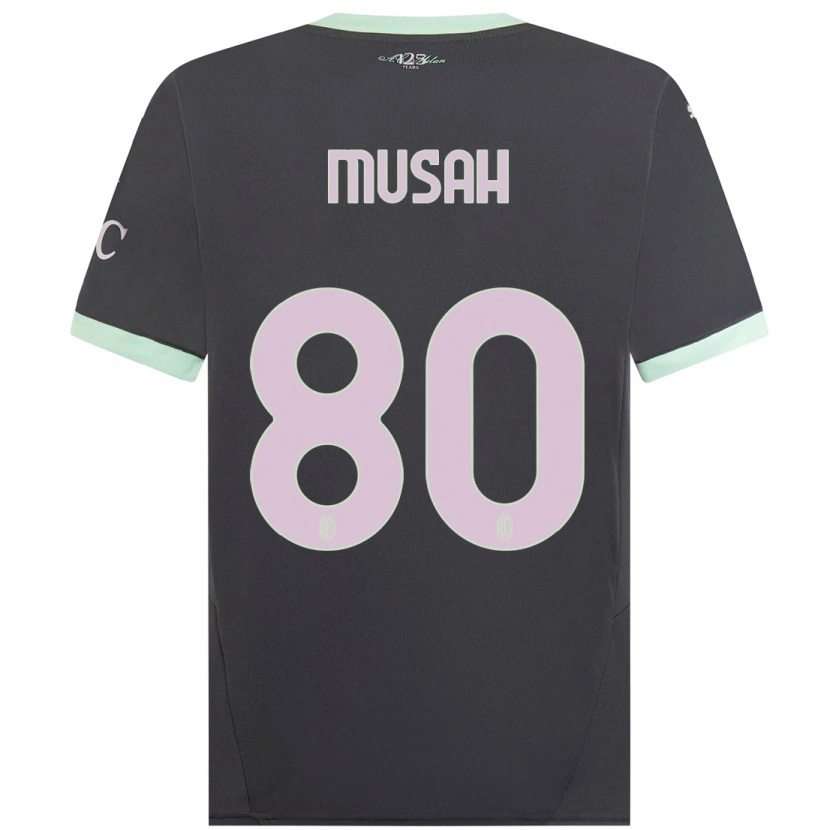 Danxen Enfant Maillot Yunus Musah #80 Gris Troisieme 2024/25 T-Shirt