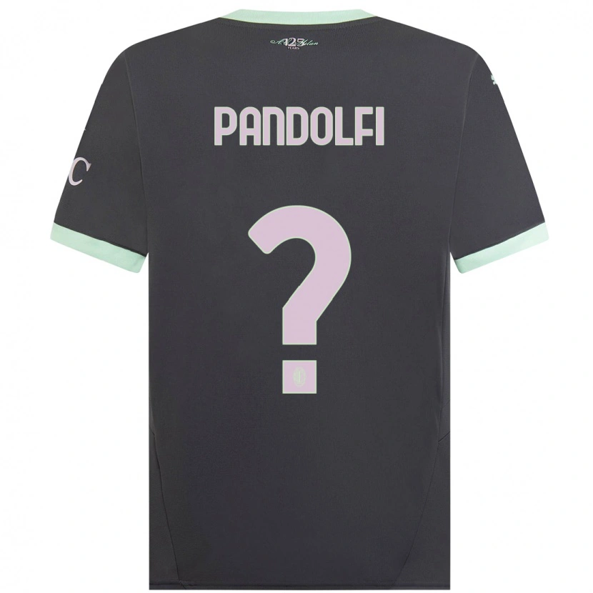 Danxen Enfant Maillot Fabio Pandolfi #0 Gris Troisieme 2024/25 T-Shirt