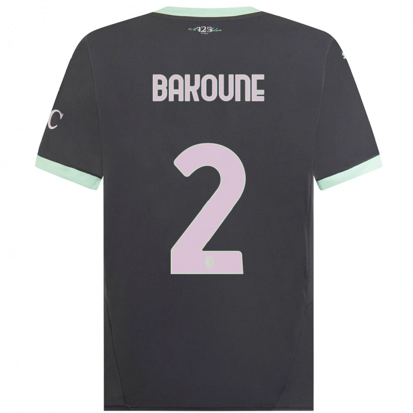 Danxen Enfant Maillot Adam Bakoune #2 Gris Troisieme 2024/25 T-Shirt