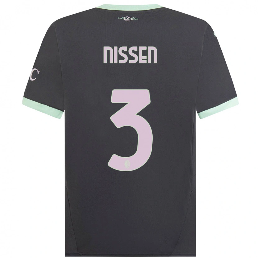 Danxen Enfant Maillot Fredrik Nissen #3 Gris Troisieme 2024/25 T-Shirt