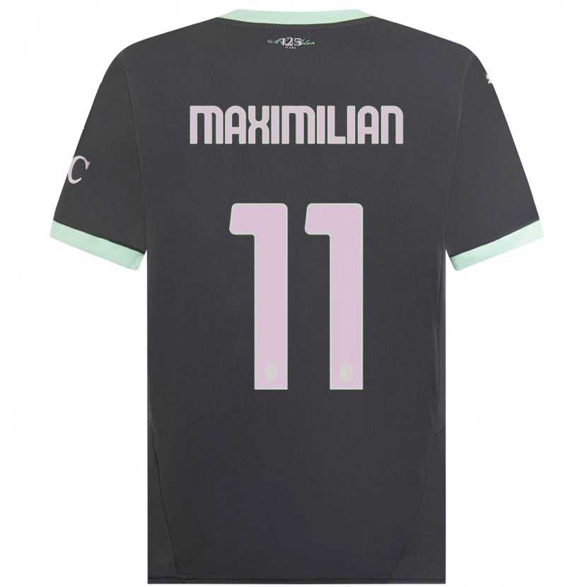 Danxen Enfant Maillot Maximilian Ibrahimović #11 Gris Troisieme 2024/25 T-Shirt